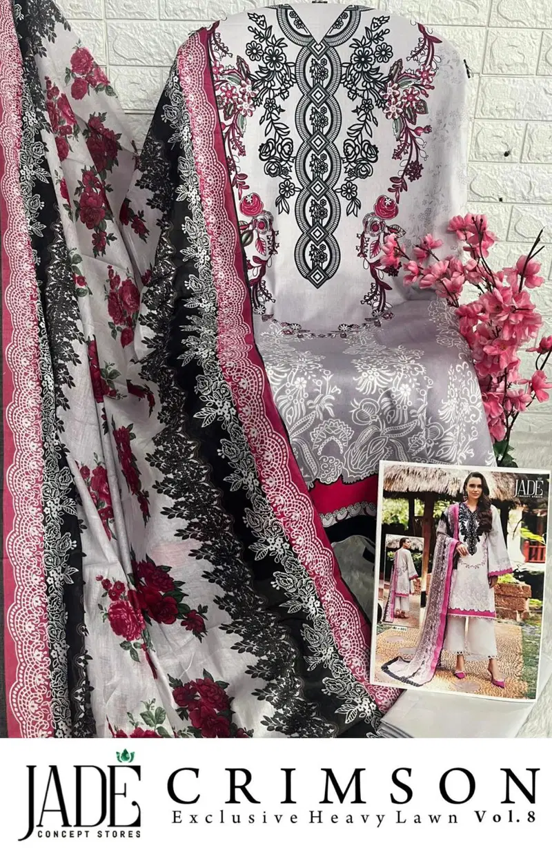 Jade Crimson Vol 8 Exclusive Lawn Pakistani Dress Material Orders In India